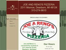 Tablet Screenshot of joeandrenospizzeria.com